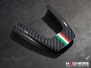 FIAT 500 Steering Wheel Trim - 3 piece kit - Carbon Fiber - Italian Racing Stripe